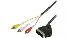 CVGP31130BK10, SCART - RCA Cable SCART Male - 3x RCA Plug 1m, Nedis (HQ)