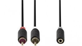 CABP22255AT02, Stereo Audio Cable 2x RCA Plug - 3.5 mm Jack Socket 200mm, Nedis (HQ)