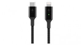 CAA006BT04BK, Smart LED Cable USB-C Plug - Apple Lightning 1.2m Black, BELKIN