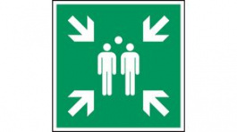 814916, ISO Safety Sign - Evacuation Assembly Point, Square, White on Green, Polyester, 1pcs, Brady