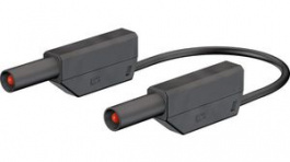 28.0127-10021, Safety Test Lead 1m Black 1kV Nickel-Plated, Staubli (former Multi-Contact )