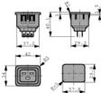 6183.0001 Flush-mounted device socket C19 Snap-in