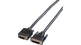 11.04.5450, DVI (12+5) - VGA HD15 Cable m - m Black 5 m, Roline