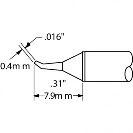 STTC-126, Soldering Tip Conical / 30? bent 390 °C, Metcal