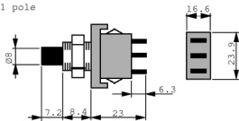 1843.1101, Push-button switch 1P, Marquardt