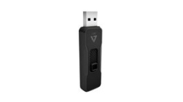 VP22G, USB Stick with Slide-In Connector, 2GB, USB 2.0, Black, V7
