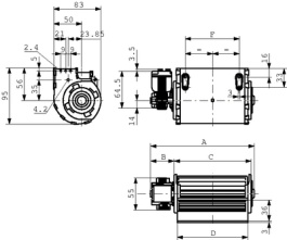 QLZ06 0006-2513, Cross-flow blower AC 230 VACMotorleft, Ebmpapst