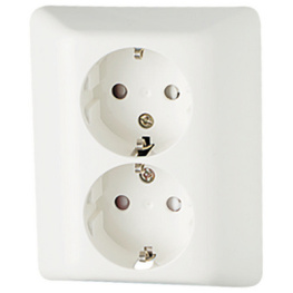 1841466, Socket Outlet 104 x 84 x 20 mm 250 VAC 16 A EU, L+N+PE White, ELKO
