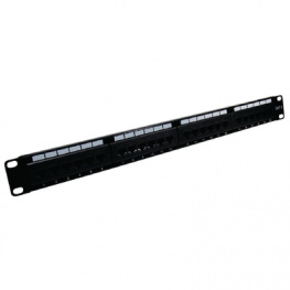 P24T-KAA-C6C, Patch panel 19" black 1 HE 24x RJ45 Cat.6, Maxxtro
