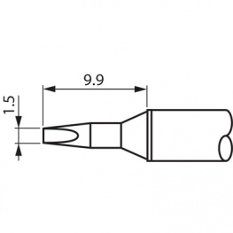 STTC-038, Soldering Tip Chisel / cone 30° 1.5 mm 330 °C, Metcal