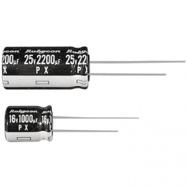 50PX47MT16.3X11, Capacitor, radial 47 uF 50 VDC, RUBYCON