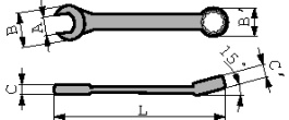 39.JU10T, Комплект обычных/торцевых гаечных ключей, коротких, Facom