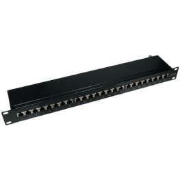 PPSA24-C6-KDBC, Patch panel 19" black 1 HE 24x RJ45 Cat.6, Maxxtro