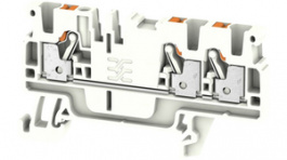 1521890000, A3C 2.5 WT terminal block, clamp, 3 poles, 24a, 2.5mm2, white, Weidmuller