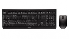 JD-0710EU-2, Wireless Keyboard and Mouse, 1200dpi, LPK, EU US English with €/QWERTY, USB, Bla, Cherry