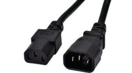 RND 465-00917, Mains Cable IEC 60320 C14 - IEC 60320 C13 10m Black, RND Connect