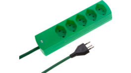 127048, Outlet strip, 5xJ (T13), green, Max Hauri
