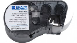 M-53-427, Labelmaker Label 25.4 mm x 101.6 mm 70 p. black on white / transparent, Brady