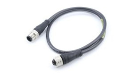 1200070472, Micro-Change (M12) Double-Ended Cordset 4 Poles Male (Straight) to Female (Straight) 0.34mm² Black PVC Cable 0.6m, Molex