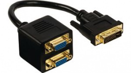 CCGP32952BK02, DVI-D - VGA Cable DVI-I 24 + 5-Pin Male - 2x VGA Female 200mm, Nedis (HQ)