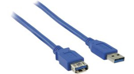 CCGP61010BU20, USB 3.0 Cable A Male - A Female 2 m Blue, Nedis (HQ)