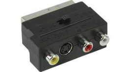 CVGB31902BK, Switchable SCART Adapter, SCART Plug, S-Video Socket + 3x RCA Socket, Nedis (HQ)