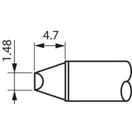 STTC-014, Soldering tip Angled, length 4.7 mm 2.0 mm, Metcal