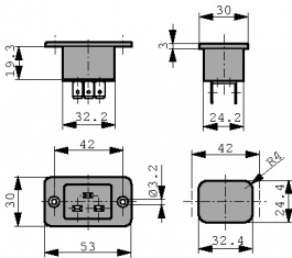 6163.0004, Разъем: питания AC; гнездо; "папа"; 16А; 250ВAC; IEC 60320; C20 (I), Schurter